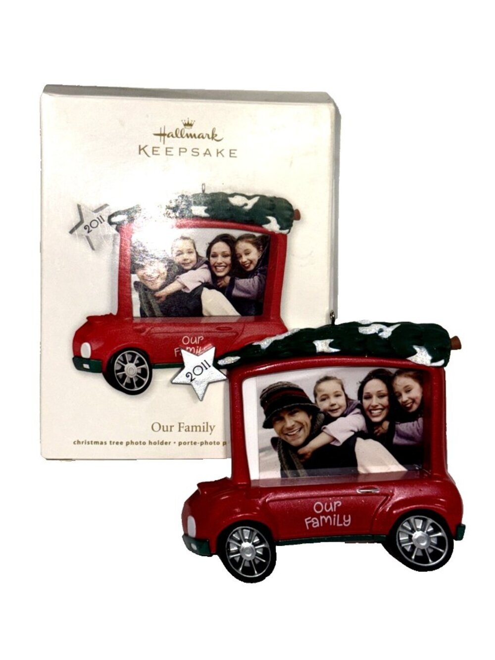 Hallmark Keepsake Our Family Christmas Photo Frame Holder Ornament (2011)